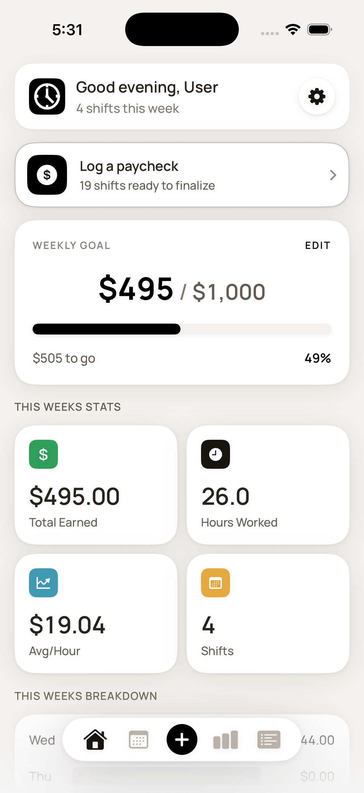 Clocked app screenshot 1